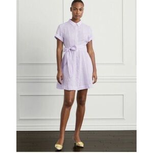 Hill House Lavender Shirt Dress with Tie Waist